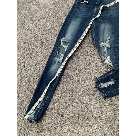 indigo rein jeans denim curvy womens size 3 / 25 high rise distressed - Picture 6 of 8